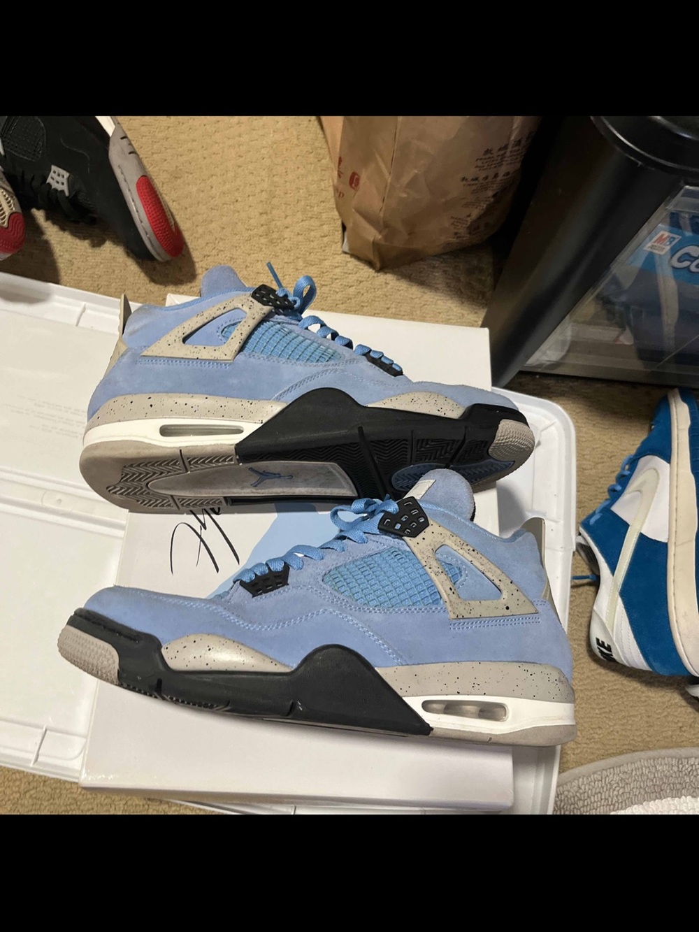 Nike Air Jordan 4 Retro University Blue 2021 CT8527-400 Men's Sz 10.5 UNC